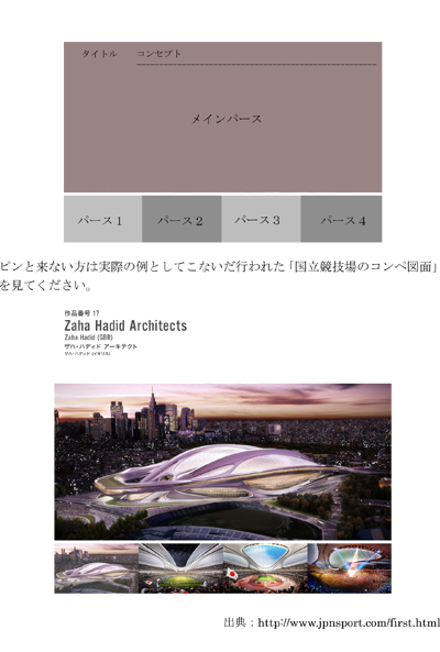 建築コンペ等のレイアウトの基本 ちょっと発展した解説 建築学科攻略サイト